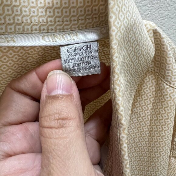 Cinch Men's Western Shirt Tan Beige Geo Print Cowboy Button Down Long Sleeve XXL - Picture 5 of 8